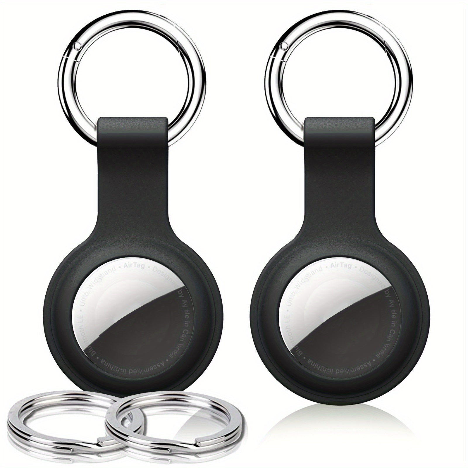 Silicone Key Chain Holder 8pcs Set for Keys Pet Collars Tag GPS Item Finders