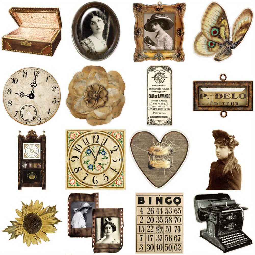 Vintage Paper Stickers Retro Dusk Scrapbooking DIY 50pcs