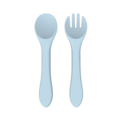 Baby Silicone Soft Fork And Spoon Set - Training Feeding