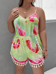  Boho Tie Dye V Neck Cami Romper