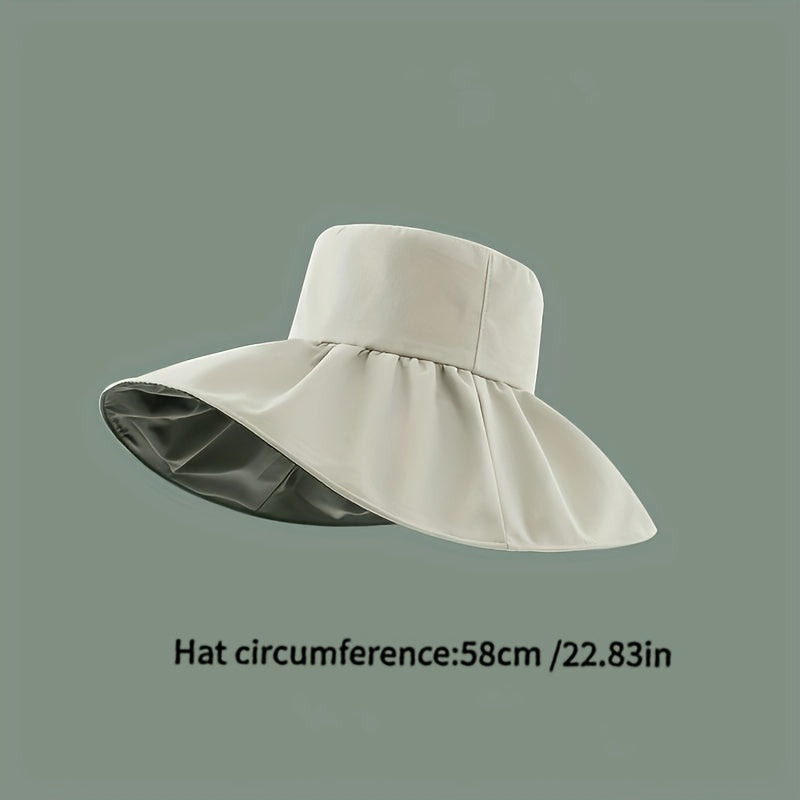 UPF50 Sunscreen Wide Brim Bucket Hat UV Protection