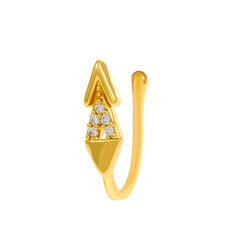 Men's Golden Nose Stud Set With Artificial Diamonds Party Gift