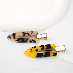 4pcs Tortoiseshell Hair Clips Acetate Retro Duckbill Clip Non Crease Hair Slides