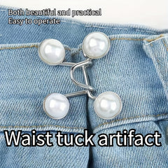 Pearl Metal Pants Buttons Pins For Clothing Jeans Adjustments
