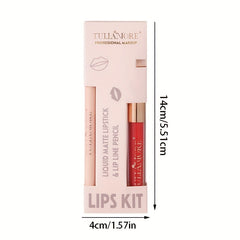 12 Colors Matte Lip Liner And Lipstick Makeup Set Liquid Lipstick 24H
