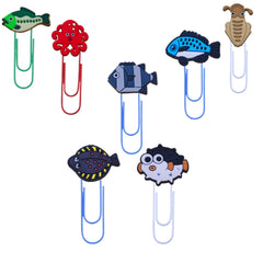 10pcs Cartoon Paper Clips Colorful Bookmark Plie...