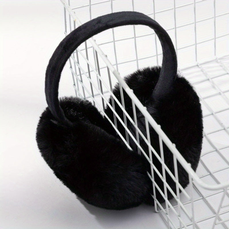 Women's Polyester Fleece Winter Earmuffs Foldable & Adjustable Hand Wash