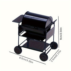 Mini BBQ Grill Model for Dollhouse Metal Outdoor Scene Decor