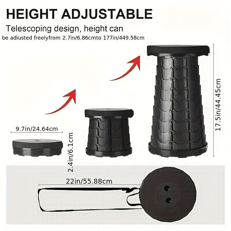 Portable Retractable Stool Adjustable Sturdy Stool For Travel Train Outdoor
