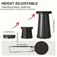 Portable Retractable Stool Adjustable Sturdy Stool For Travel Train Outdoor