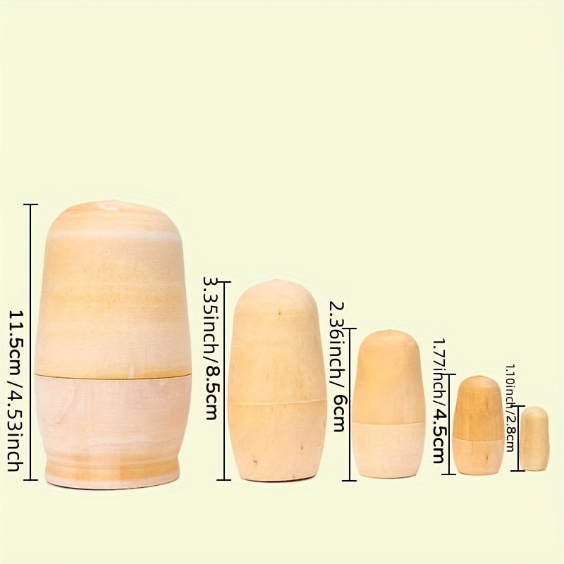 5-Piece Nesting Dolls for Christmas, Mother's Birthday, and More