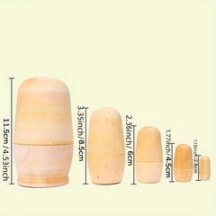 5-Piece Nesting Dolls for Christmas, Mother's Birthday, and More