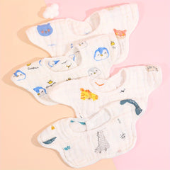 3pcs Baby Bibs Muslin Printing Infant Bib Newborn Burp Cloths
