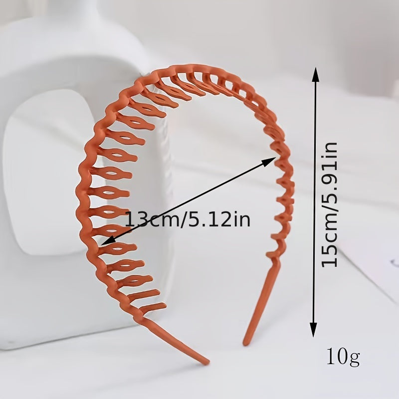 Women Solid Wave Headbands Non slip Hairbands Girls Hair Combs Wash Face