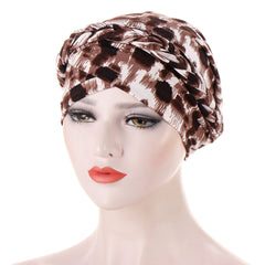 Leopard Print Turban Cap Women Head Wraps Lightweight Beanie