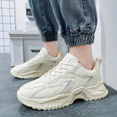 Men's Chunky Lace-Up Sneakers Athletic Shoes