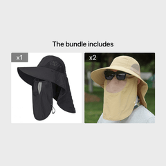 Men's Summer Wide Brim Face Covering Cape Hat