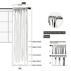 Translucent Sheer Curtain with Rod Pocket for Home Decor