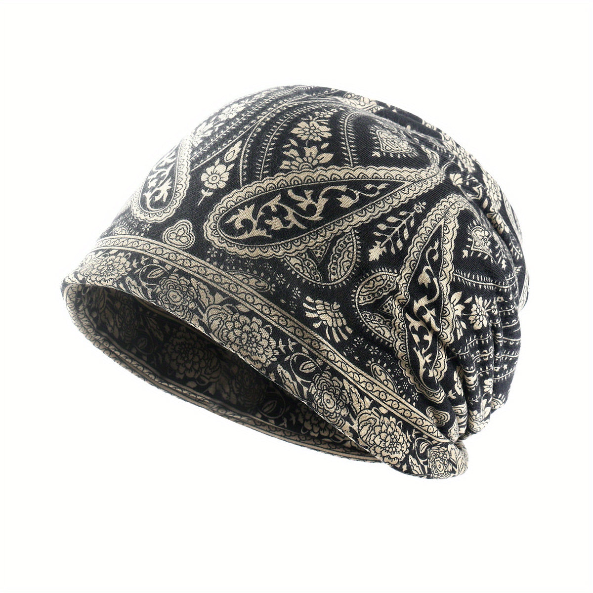 Boho Print Beanie Lightweight Elastic Skull Cap Women's Baggy Slouchy Chemo Cap