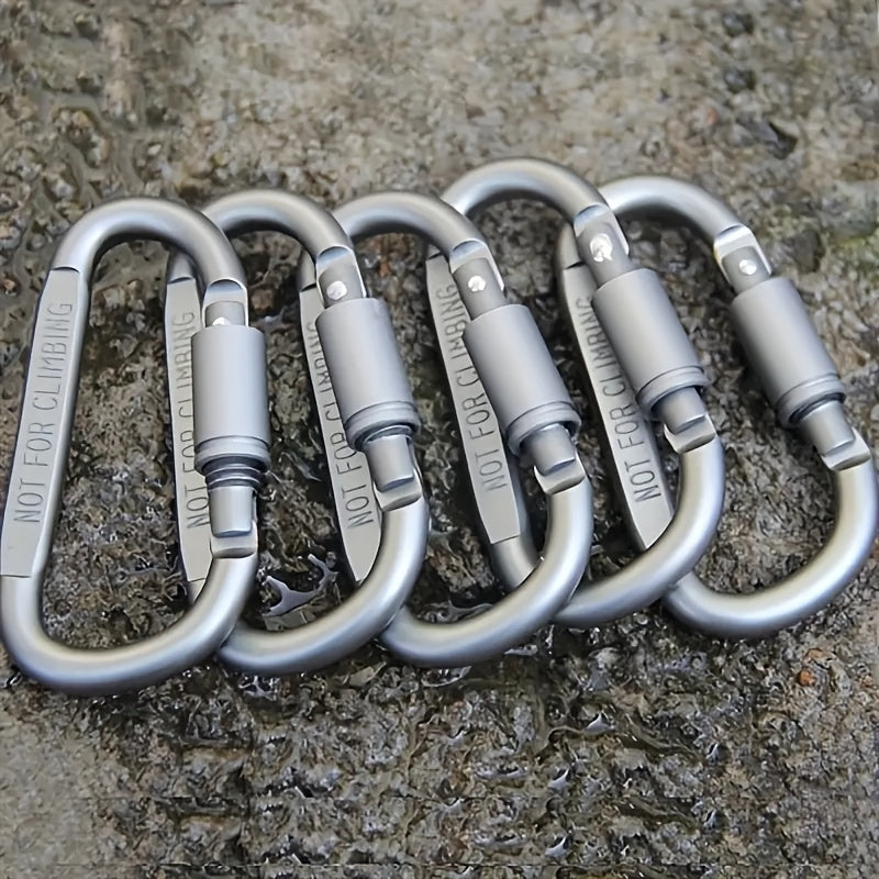 6pcs D Carabiner Lock Portable Hanging Buckle Aluminum Backpack Outdoor Camping