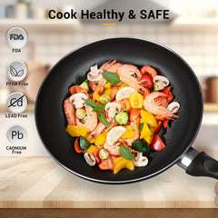 6 Pcs Aluminum Cookware Set Nonstick Coating Fry Pan Stockpot