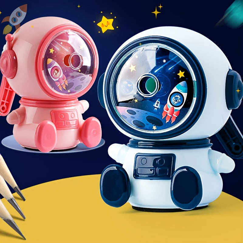 Astronaut Cartoon Pencil Sharpener Hand Crank Manual Sharpener