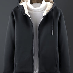 Men's Sherpa Lined Hoodie Zip Up Sweatshirt Warm Jacket