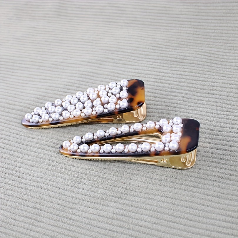 Vintage Faux Pearl Hair Clip for Women and Girls