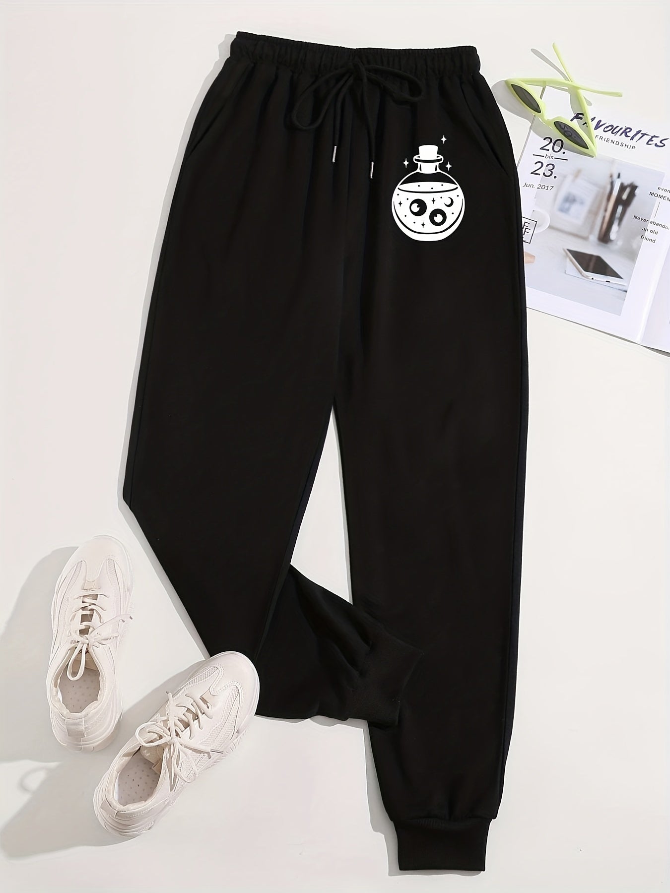 Plus Size Halloween Sports Pants Women's Plus Graphic Print