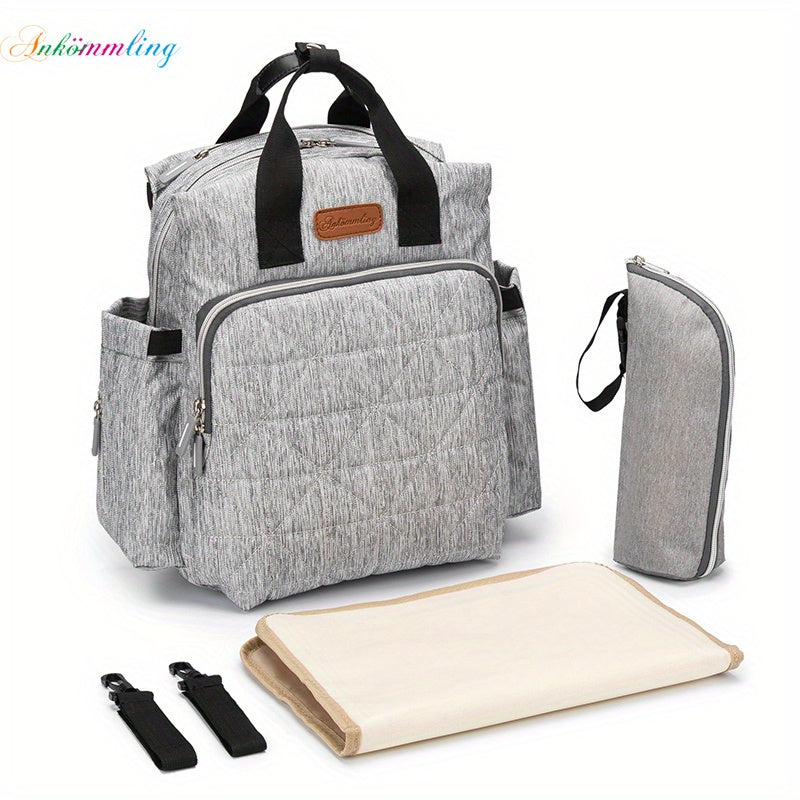 4pcs Embroidered Mommy Bag Set with Stroller Hook