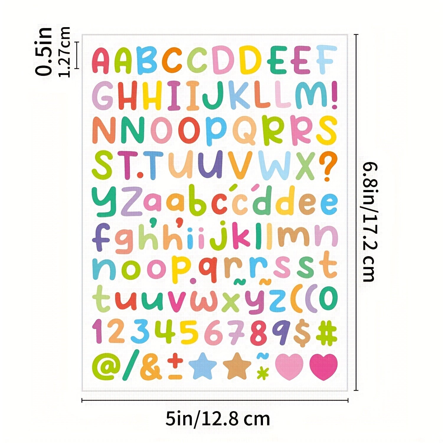 15pcs 0.5in English Letter Stickers for Crafts, Scrapbooks, Notebooks