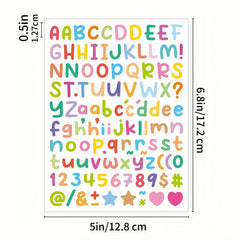 15pcs 0.5in English Letter Stickers for Crafts, Scrapbooks, Notebooks