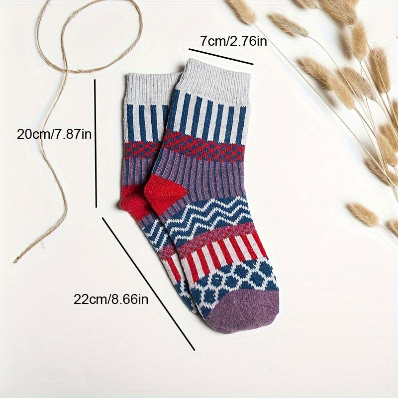Men's Wool Cotton Thermal Socks Warm Crew Socks US Sizes 7-12