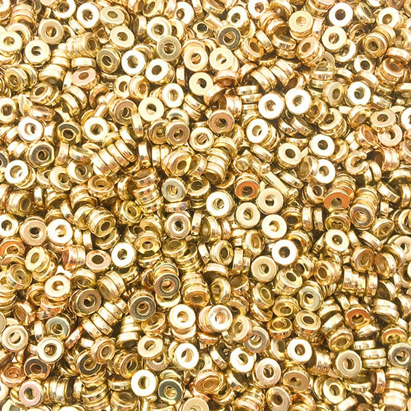 Gold Spacer Beads for DIY Jewelry Making - 100-400pcs Heart Star Round Square