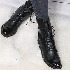 Women's Lace Up Motorcycle Combat Boots
