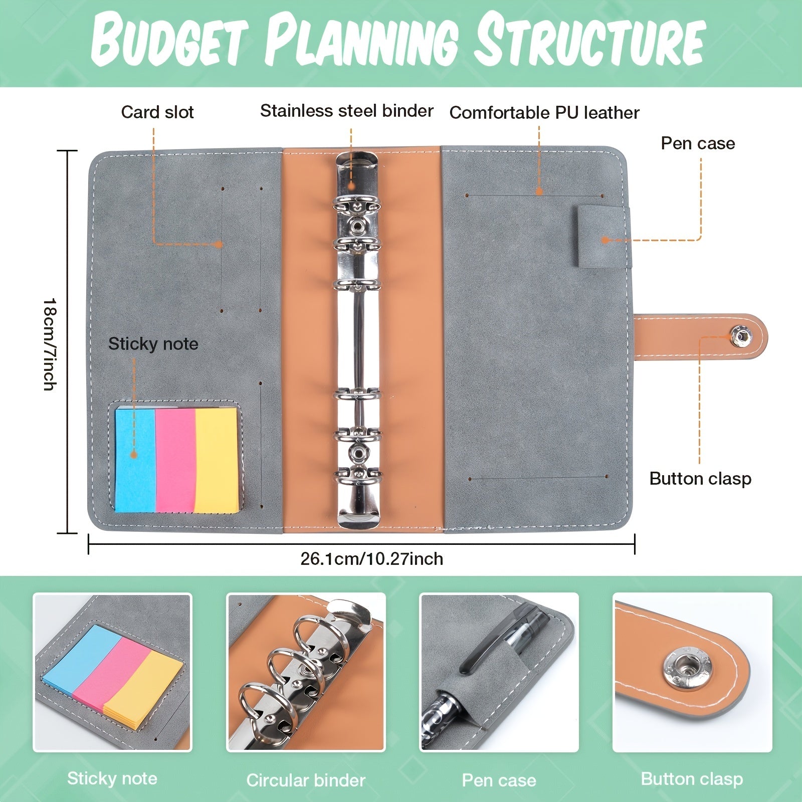 A6 Denim Budget Binder Set - Cash Flow Management & Expenditure Planning