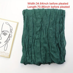 Vintage Dark Green Crinkle Shawl Hijab Windproof Head Wrap