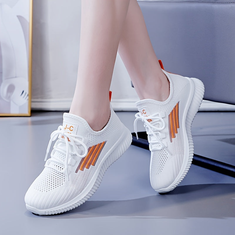 Women's Breathable Lace-up Athletic Running Shoes Mesh Sneakers