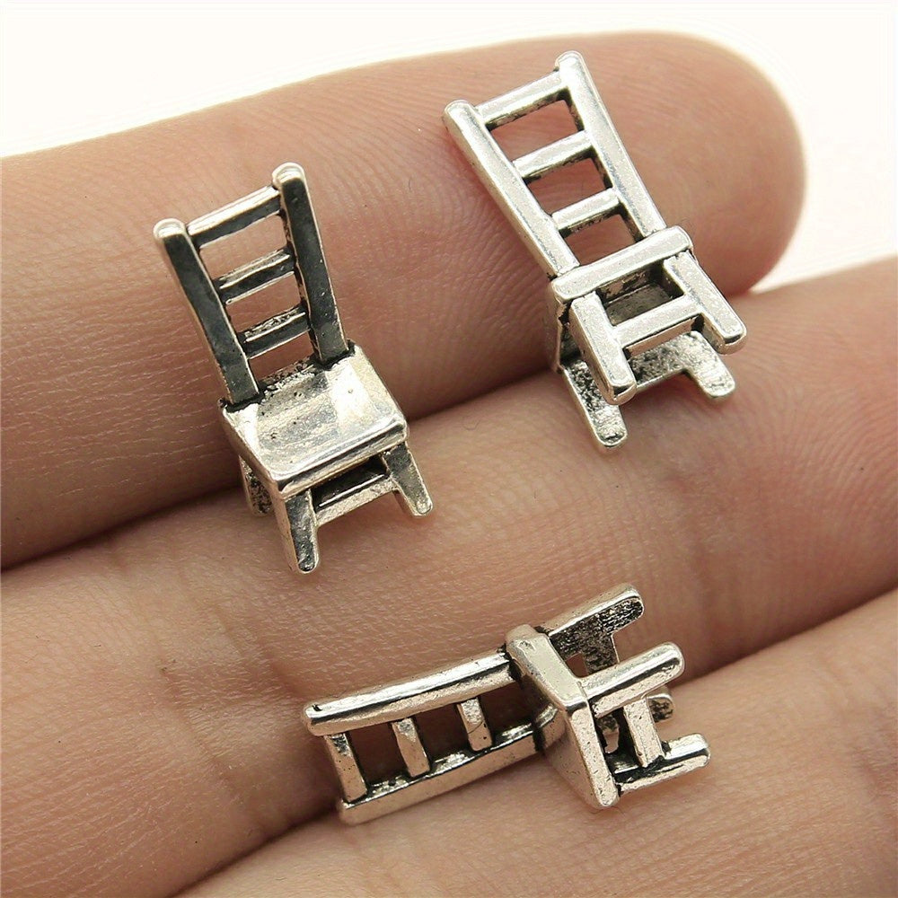 Set of 4 Mini Metal Chairs for Dollhouses