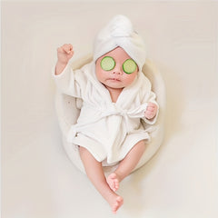 Newborn Photography Props Baby Bathrobes Bath Towel Hooded Robe