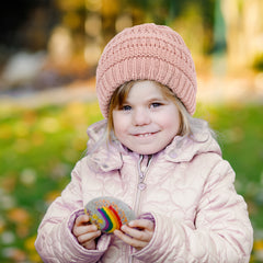 Satin Lined Toddler Beanie Knitted Hat for Winter
