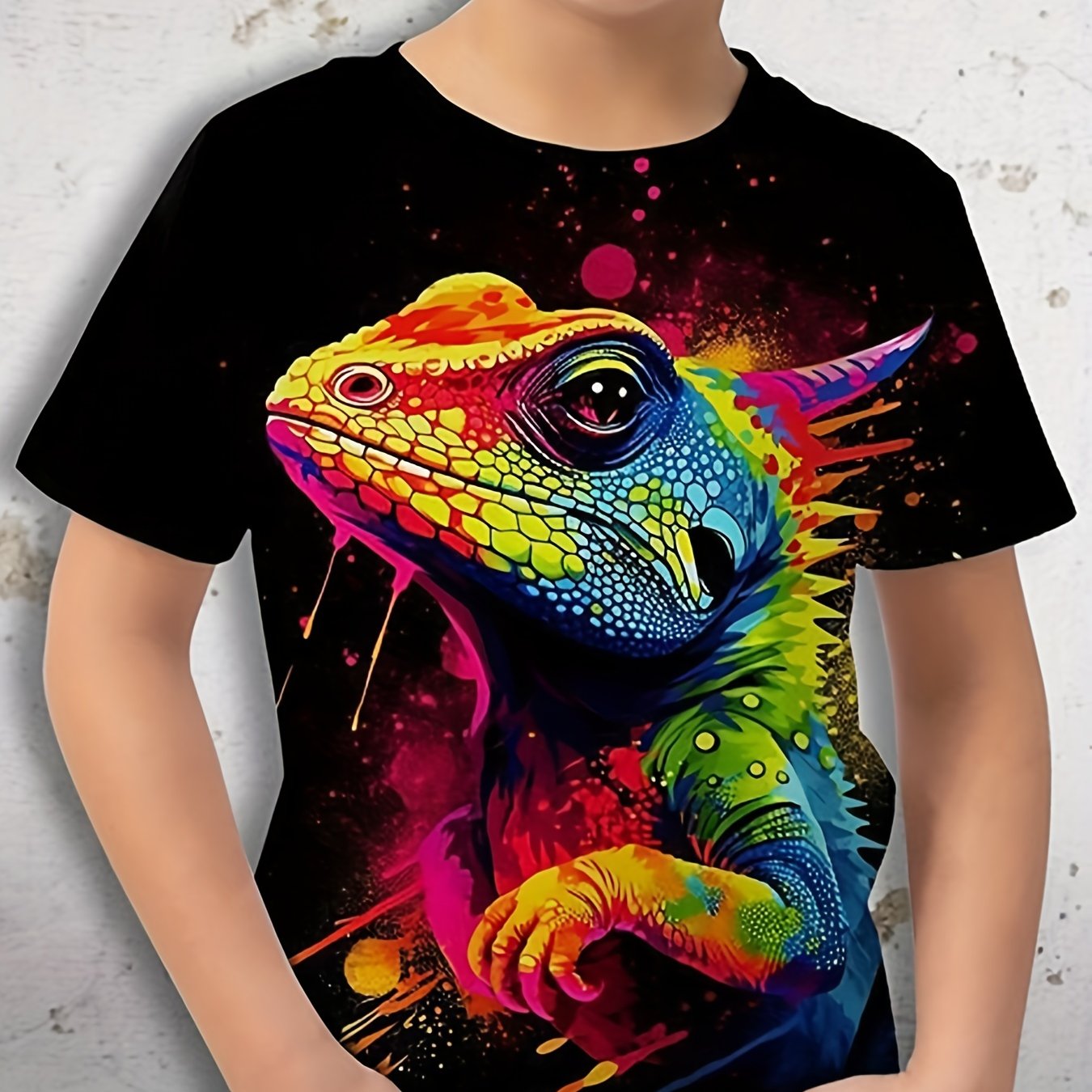 Boy's 3D Lizard Graphic T shirt Breathable Novel Tee Kid's Clothing
