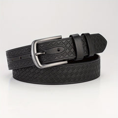Geometric Embossed Square Buckle Belt Men's Casual Sports Belt