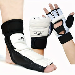 1 Pair Hand Guards And 1 Pair Foot Guards - Taekwondo Gloves And Foot Guards