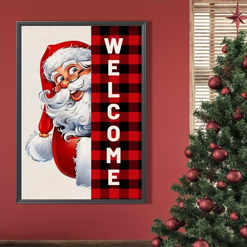 Christmas Santa Claus Canvas Painting Poster for Home Decoration