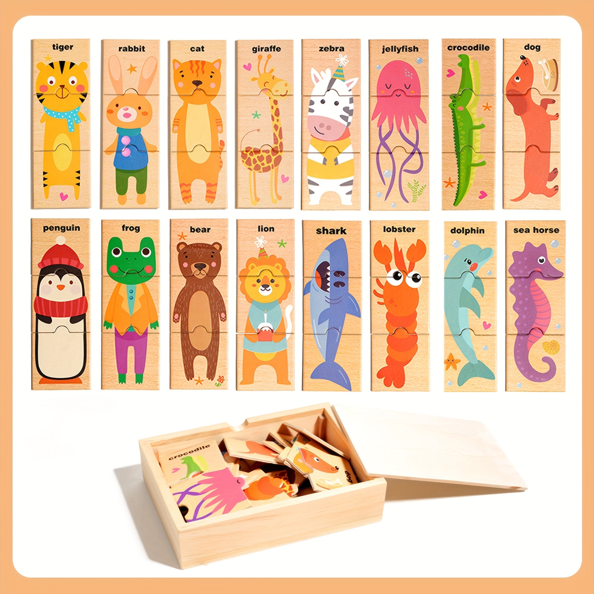 Animal Shape Matching Puzzle English Word Recognition Toy