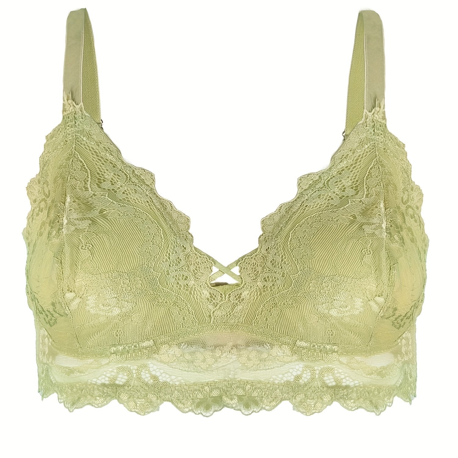 Floral Lace Criss Cross Soft Bralette