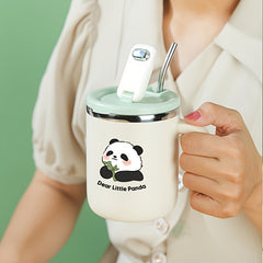 500ml Panda Pattern Stainless Steel Water Cup