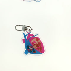 Heart Shaped Keychain Transparent Plastic Accessory for Couples & Friends