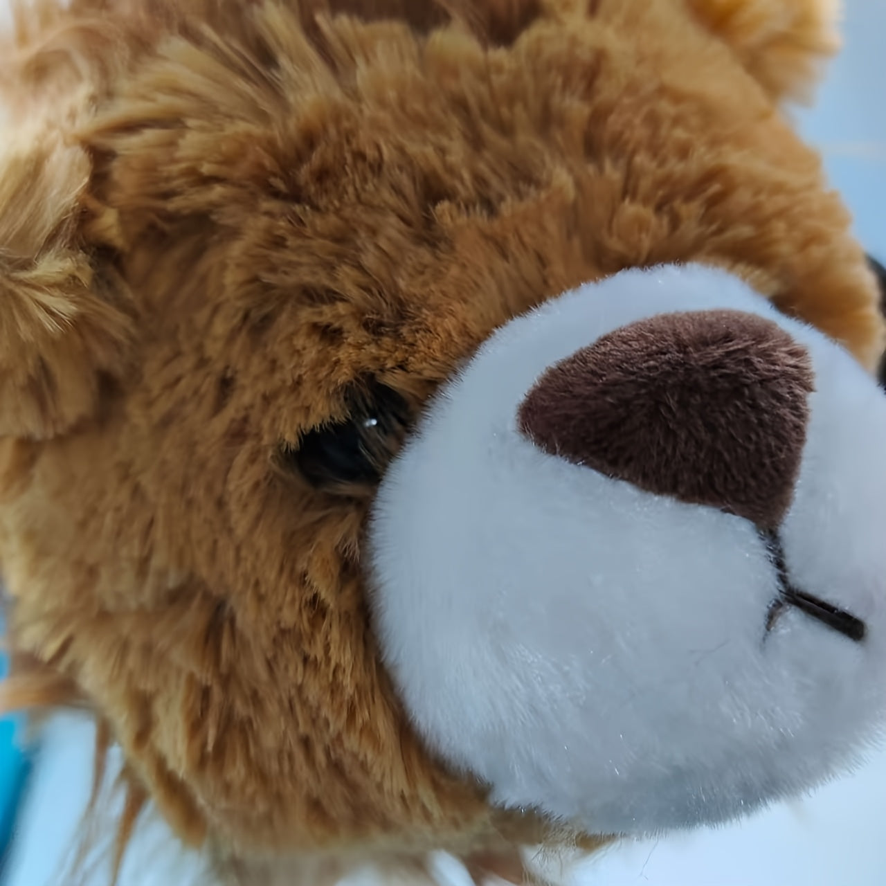 Lion Plush Toy Textured Mane Mixed Colors Soft Polyester Stuffed Animal
